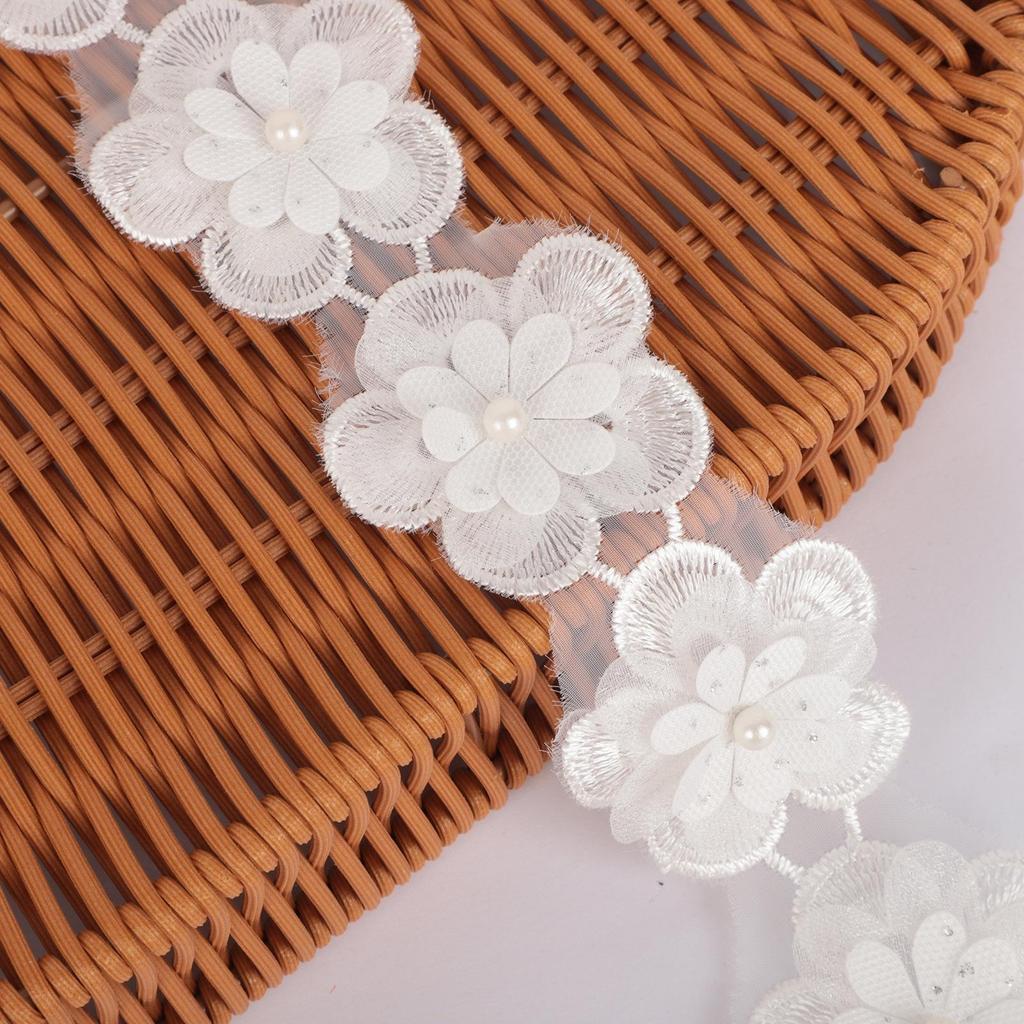 Three-Dimensional Small Flower Embroidery Organza Lace Accessories