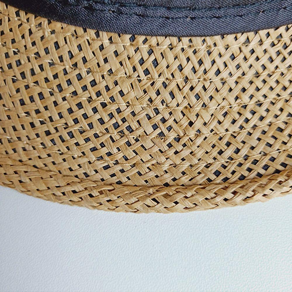Simple Women Beach Hats Men Ribbon Decoration Summer Shade Sun Caps Fedoras Weave Straw Hat