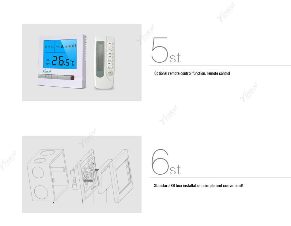 LCD Smart Thermostat for Central Air and Fan Coil Systems