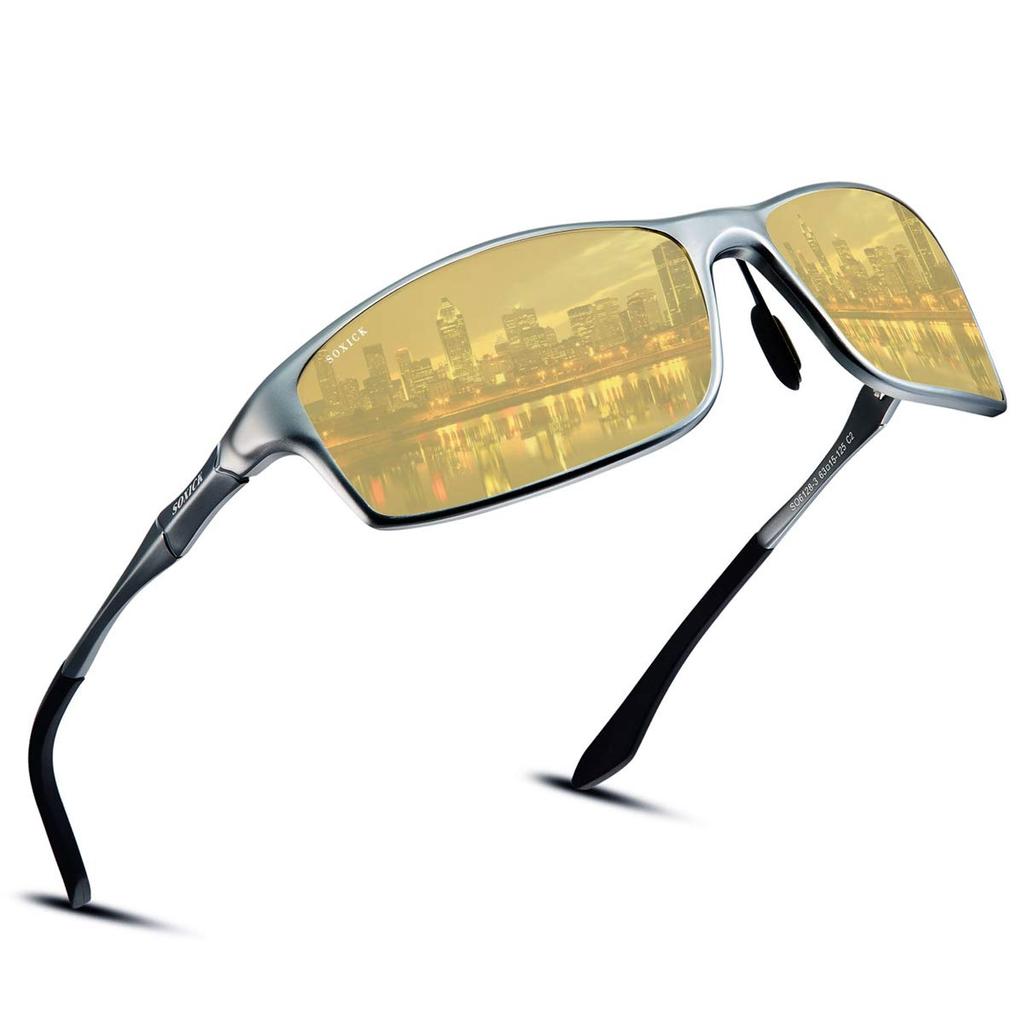SOXICK Night Sunglasses for Night Fishing, Driving, and Night Walking, UV Protection, Yellow Lenses