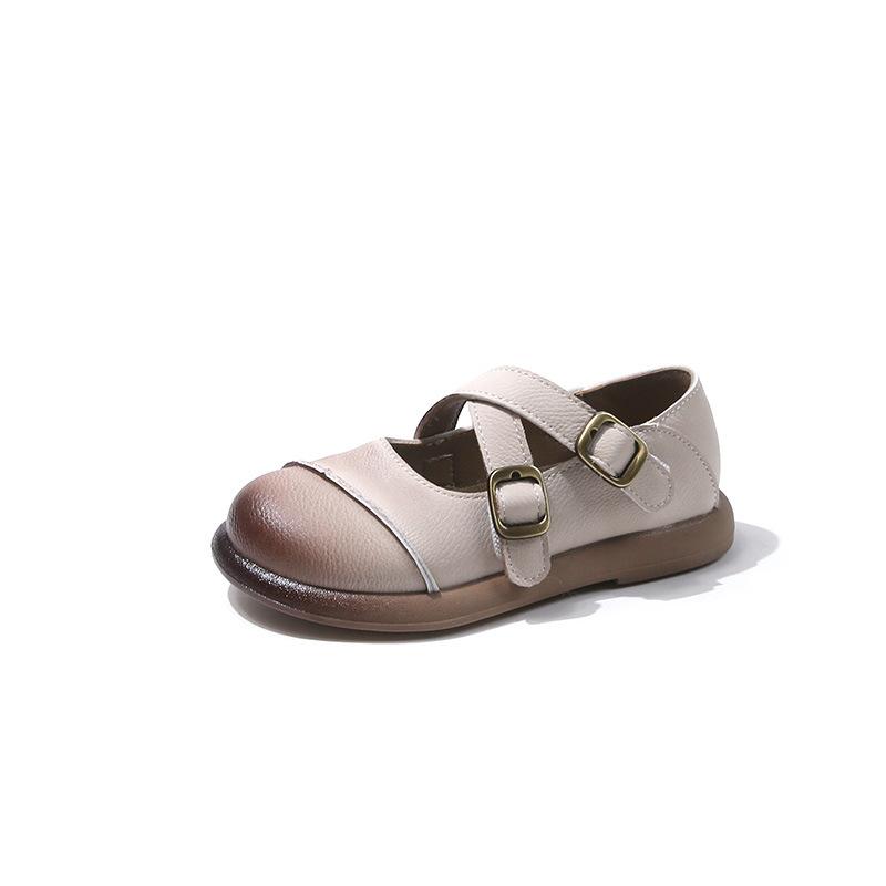 Classmate girls small leather shoes 2025 new spring soft-soled foreign style single shoes older children girls fashion princess Doudou shoes
