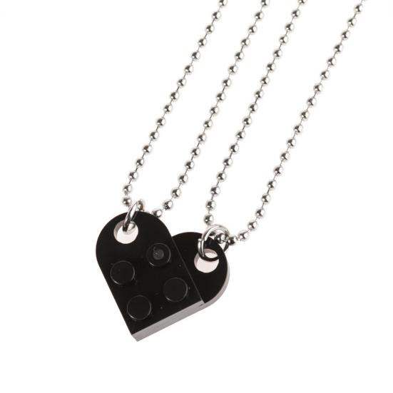 Detachable Chokers Fashion Trendy Attractive Jigsaw Heart Shape Pendant Necklaces