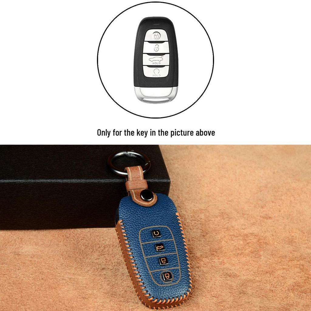 Genuine Leather Key Cover for Hongqi Models H5, H9, HQ9, H6, HS3/7, E-QM5, HS5