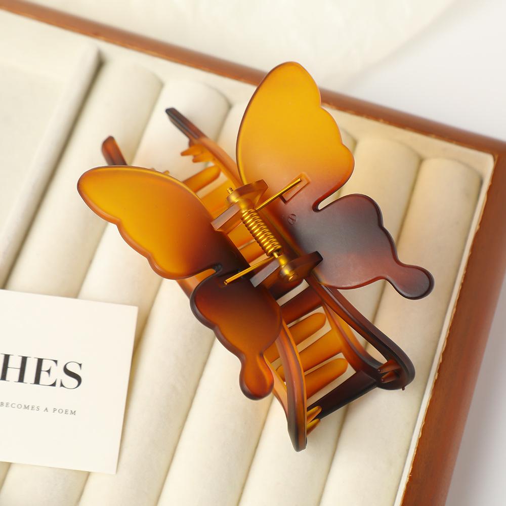 Large Solid Color Butterfly Hair Claw Clip Women French Hair Styling Tools Accessories Retro Shark Clip Sweet Hair Clip