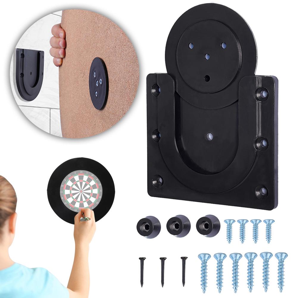 Wall Mounted Dartboard Holder Wall Hanging Dartboard Mounting Bracket Set with Fixed Accessories for Indoor Games Darts Kit