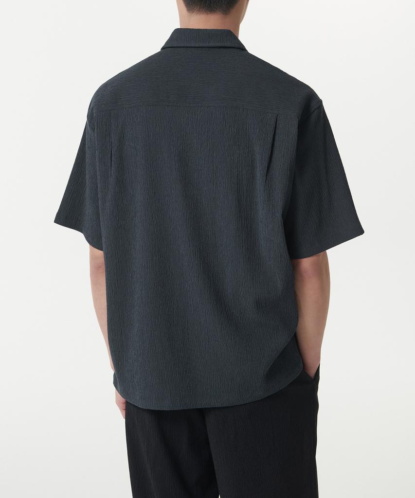 Musinsa Standard Crinkle Relaxed Short Sleeve Shirt [Iron Grey]