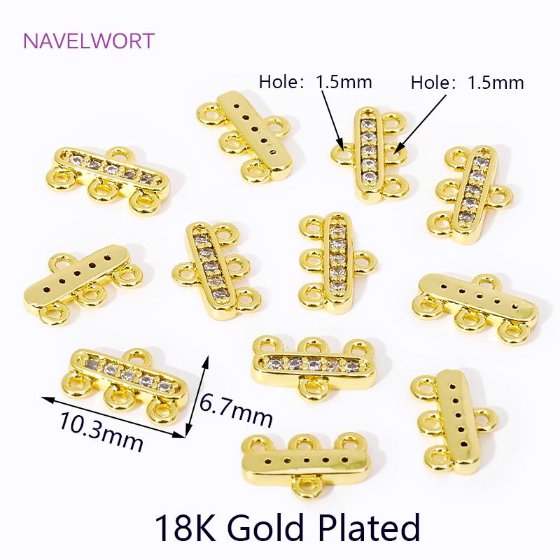 18K Gold Plated Multi Strand Connector End Bar,Layering Clasps,Chains Ends Connectors For Bracelets Jewelry Making  Accessories