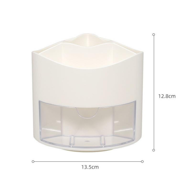 Kawaii Stationery Storage Box Cute Rotating Pen Holder Desktop Drawer Stationery Case School Office Pen Holder Desk Organizer