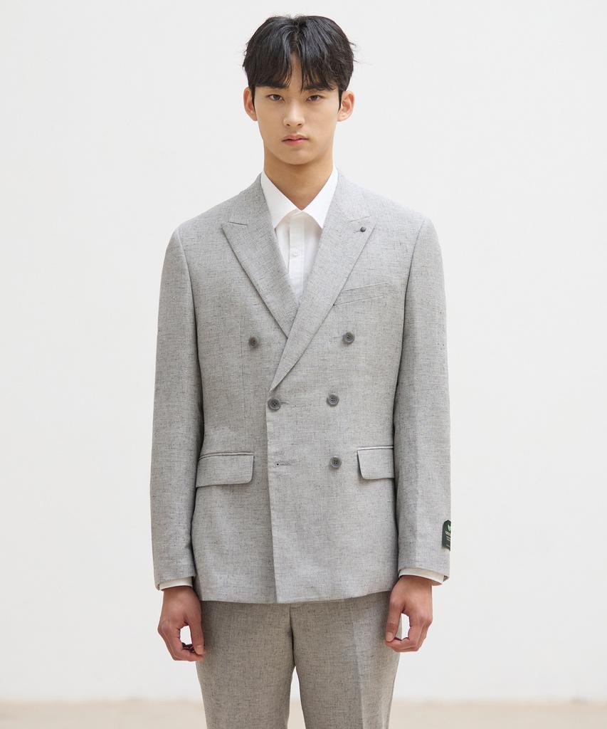 Stco [Summer Suit] Italy Marlane Linen Blend Double Suit Set_Grey (Classic Fit)_Ssjvb93Set