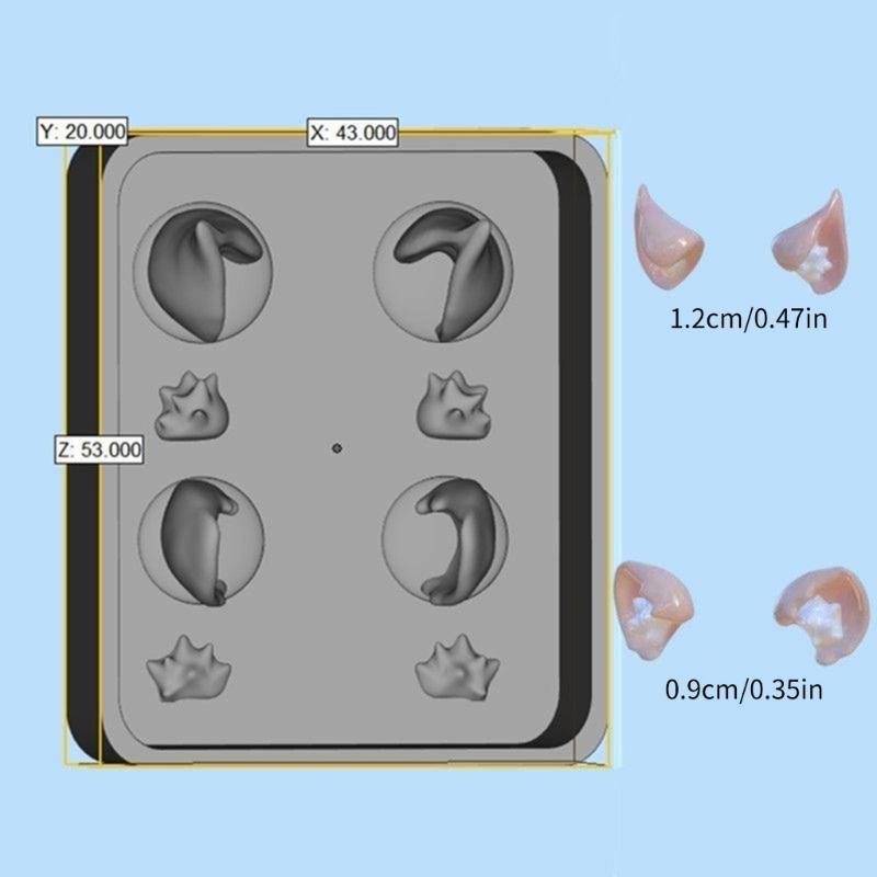 Cute Ear Silicone Mould for DIY Pottery Clay Crafts Flexible and Portable Silicone Mould for Crafting Doll Ears Ornament