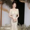 Heavy Industry Evening Dress Suspender   New Summer Light Luxury Niche Adult Ceremony Waist Fishtail Sequined Dress Skirt Women