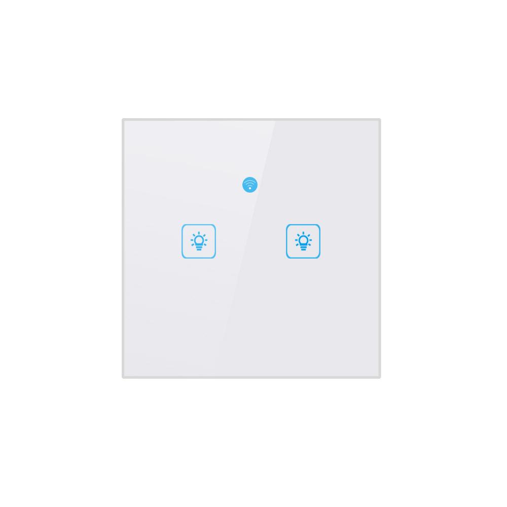 

2-Gang 86-Type Touch Wall Switch with Echo & Alexa Voice Control Double European/Chinese Standard Gold