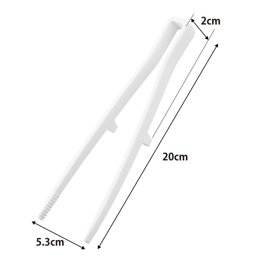 Yamazaki Jitsugyo Essstäbchenzange aus Silikon, S, weiß, B 5,3 x T 2 x H 20 cm, Turm, spülmaschinenfest, schwimmende Spitze, Küchenzange, kleine Größe, 1598