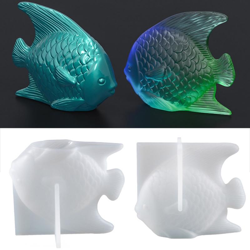 Fish Silicone Resin Mold DIY Fish Ornaments Wall Pendant Decor Desktop Decor Animal Resin Mold for Women DIY Craft