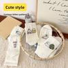 Female Spring and Autumn Animation Cute Cartoon Kitten Students In The Tube Pile Pile Cotton Socks