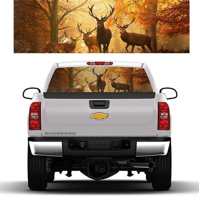 Deer B//W Autumn Forest Animals Rear Window Decal Sticker Pick-up Truck SUV Car