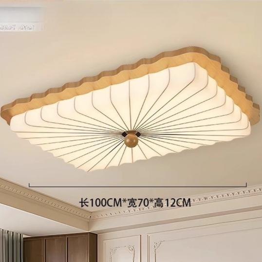 Living room lamp French antique hall ceiling lamp fabric retro log bedroom study lamp Zhongshan lamps