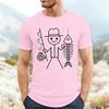 Summer Streetwear Adult Mens New Fun Fishing Print 100 Cotton Comfortable Shortsleeved Tshirt For Both Men And Women