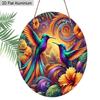 2D Flat 1pc Vintage Colorful Hummingbird Aluminum Sign Round Ornament, Home Office Garden Courtyard Living Room Balcony Decor, Indoor/Outdoor Door