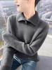 Women's Pure Wool High-Neck Buttoned Pullover - Long-Sleeved Knitted Sweater for Autumn/Winter