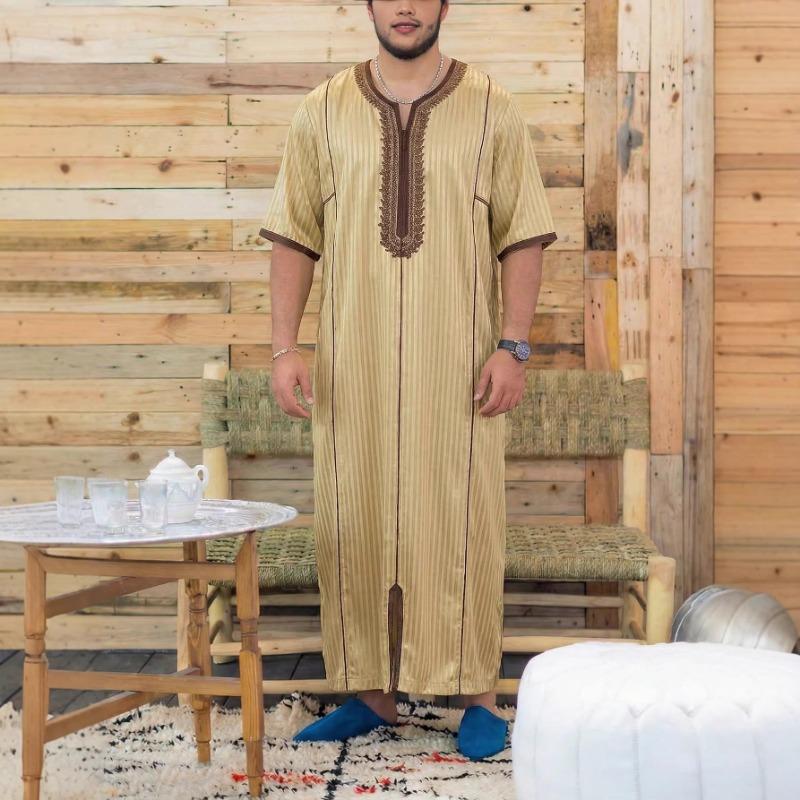 Men S Long Sleeve Embroidered Robe Style Festival Dress Shirt