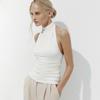 Sommer Rückenfrei Sexy Hängender Hals Weste Ärmelloses T-Shirt Elegant Damen Neu Einfarbig Tanktops Schlanke Passform Mode Streetwear Bluse