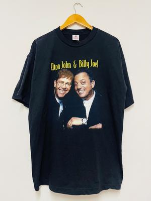 Vintage 00s Elton John & Billy Joel : Face To Face 2001 T-Shirt / Pop Music / Power Pop / Pianist / Streetwear / Black / XL