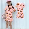 Girls Animal Print Dress Loose Fit Short Sleeve Round Neck Lightweight Summer Dress for Kids Casual Wear