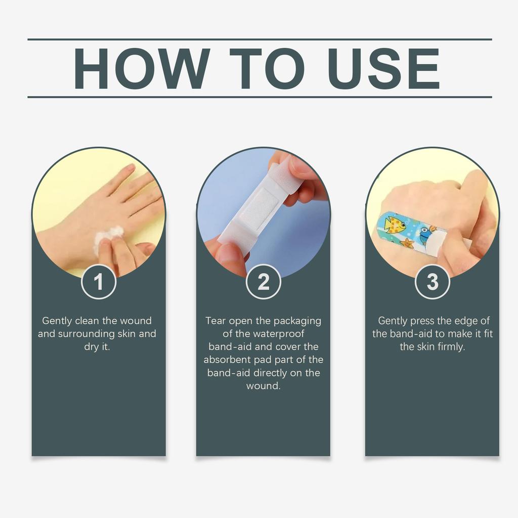 50Pcs/Box Cartoon Pattern Band Aid Hemostasis Adhesive Waterproof Bandages First Emergency Kit Wound Plaster Patches For Kids