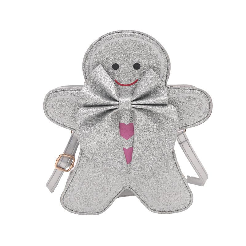 

Cute cartoon small bag female creative personality new trendy Christmas Eve gift shoulder messenger bag срібний
