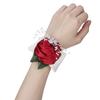 2pcs Hand Flower Bridesmaid Wrist Corsage Wedding Decorations    ;Wine Red: