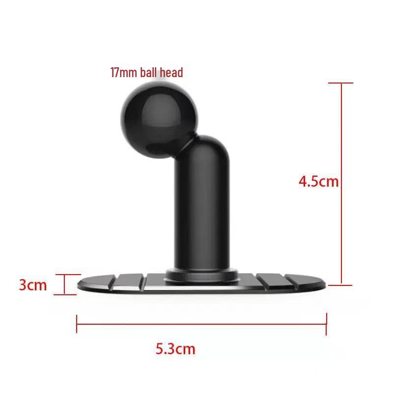 17MM Ball Head Car Phone Holder with Double-Sided Tape for Center Console