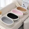 1PC Boho Chic White/Khaki Rectangular Tassel Storage Basket Polyester Rope Organizer with Open Top for Living Room Bedroom Bathroom