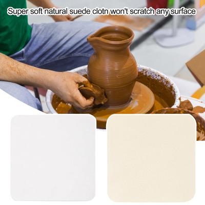 20Pcs Ceramic Shaping Cloth Chamois for Pottery Tools Kit Soft Suede Clay Smoothing Cloth Durable Water Absorbent Chamois Leather for Ceramics
