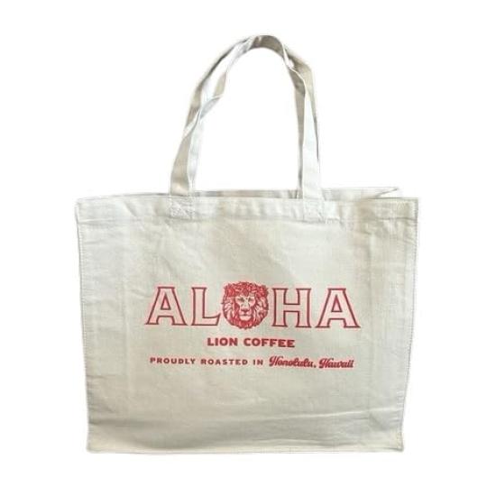 

LION COFFEE ALOHA Logo Tote Bag L Natural