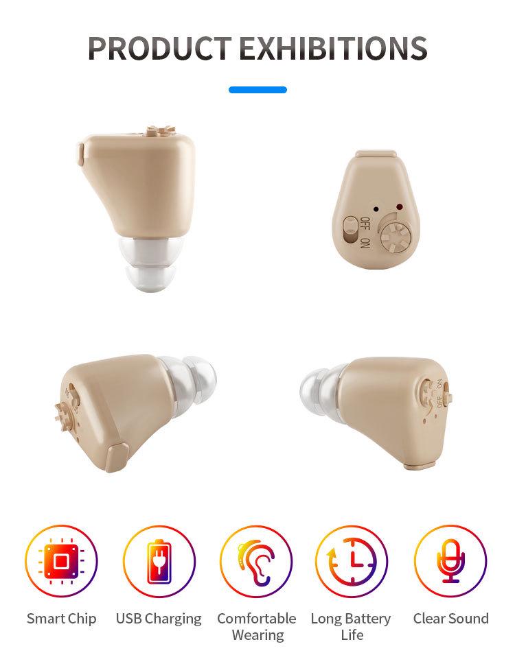 Rechargeable Mini Invisible Hearing Aid Z-01B for Elderly Ear Care