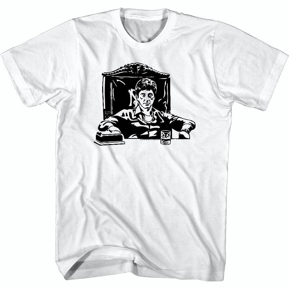 Scarface Drunk at Desk Men T Shirt S