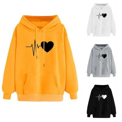 Damska jesienno-zimowa bluza polarowa z długim rękawem i okrągłym dekoltem EKG Miłość pulower z nadrukiem T-shirt bluza