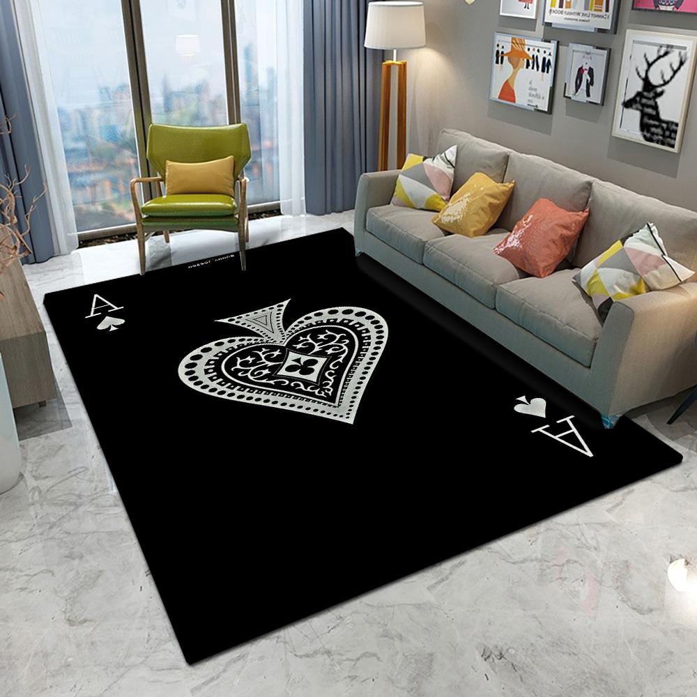 

Poker Ace of Spades Rug Non Slip Easy Clean Mat for Living Room Game Room Stylish Home Decor Perfect for Card Game Fans Carpet 50x80cm