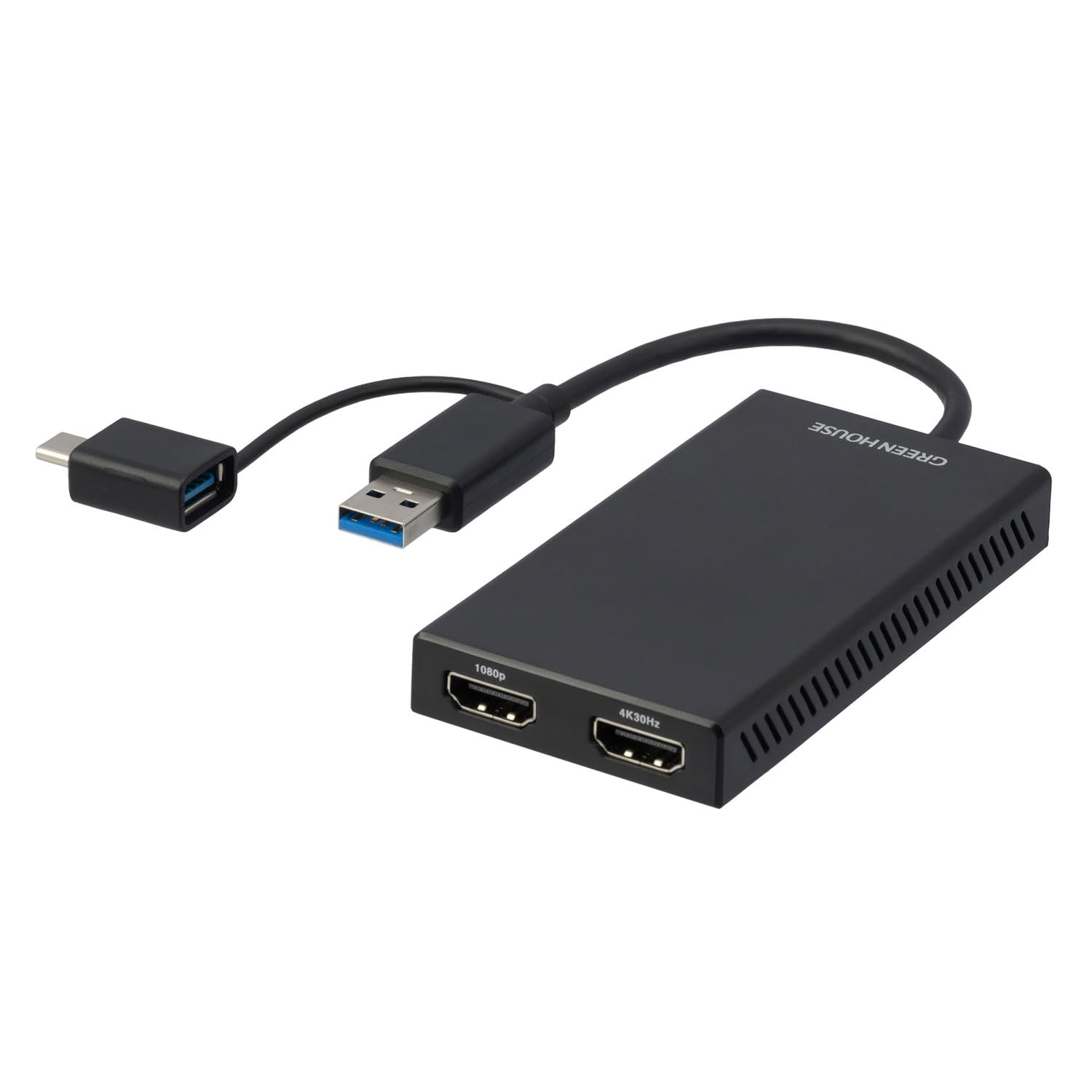 

Green House Адаптер USB на HDMI Тип-A/C Мультимониторный (GH-TCHDD-BK)