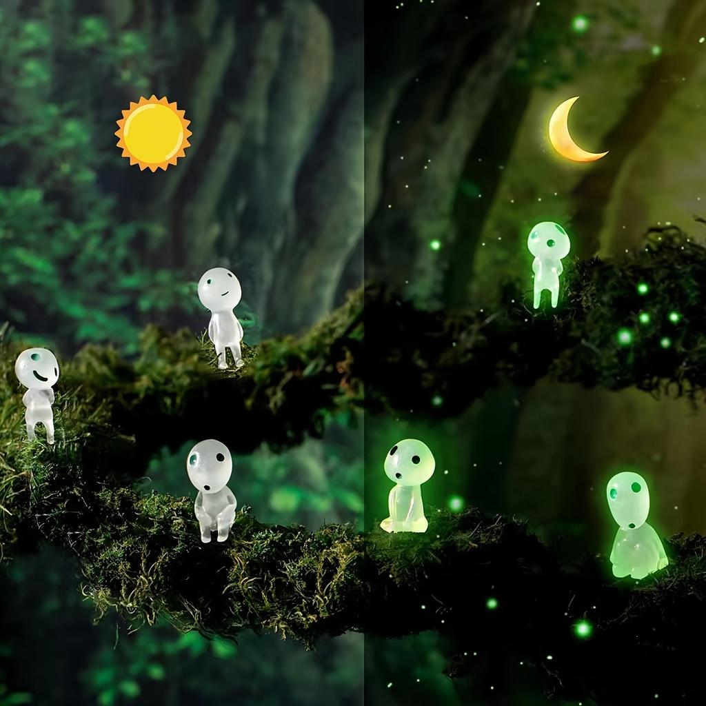 10Pcs Luminous Elves Cute Fairy Garden Miniature Alien Decor For Aquarium Diy Terrarium Crafts Halloween Outdoor Decorations