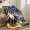 Nativity Scene with Holy Family and MagiFlannel blanket for bedroom, living room, sofa, and nap