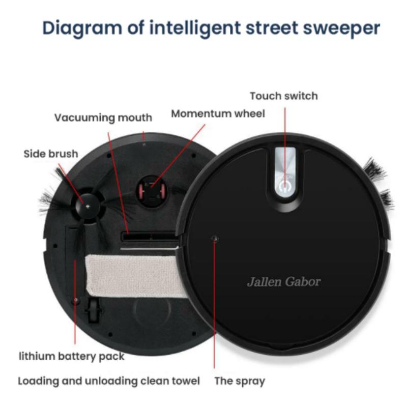 5-in-1 kabelloser intelligenter Roboter-Staubsauger, multifunktional, superleise, Staubsaugen, Wischen, Befeuchten, für den Heimgebrauch, Haushaltsgeräte