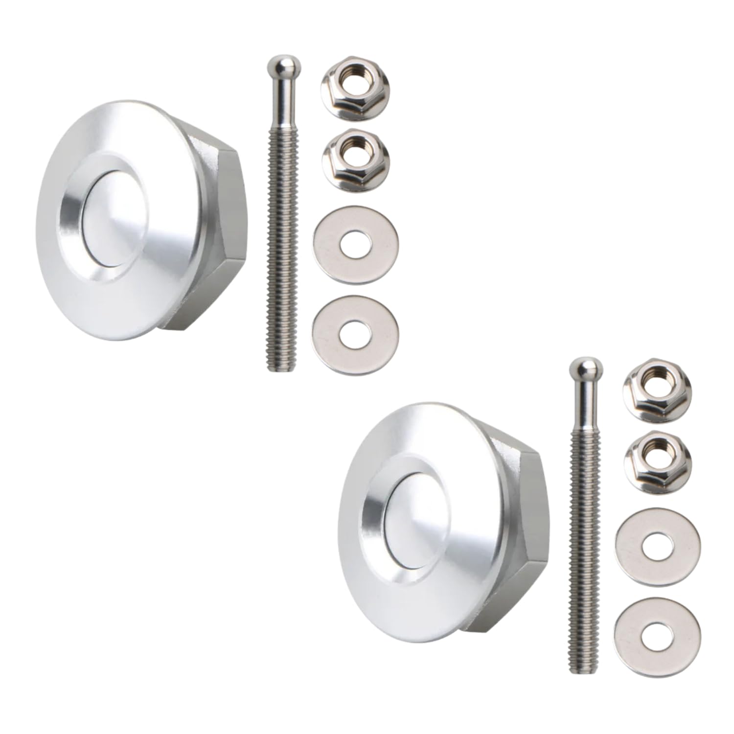 

Nakk One Алюминиевые капотные штифты Быстросъемные капотные штифты Нажимного типа Комплект из 2 штук (Серебряный) серебряный