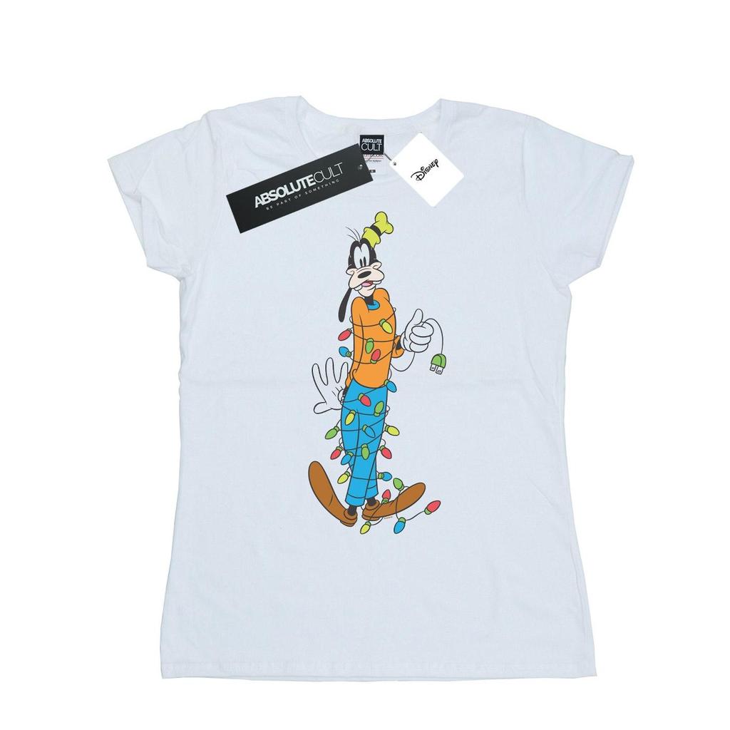 Disney Womens/Ladies Goofy Christmas Lights Cotton T-Shirt