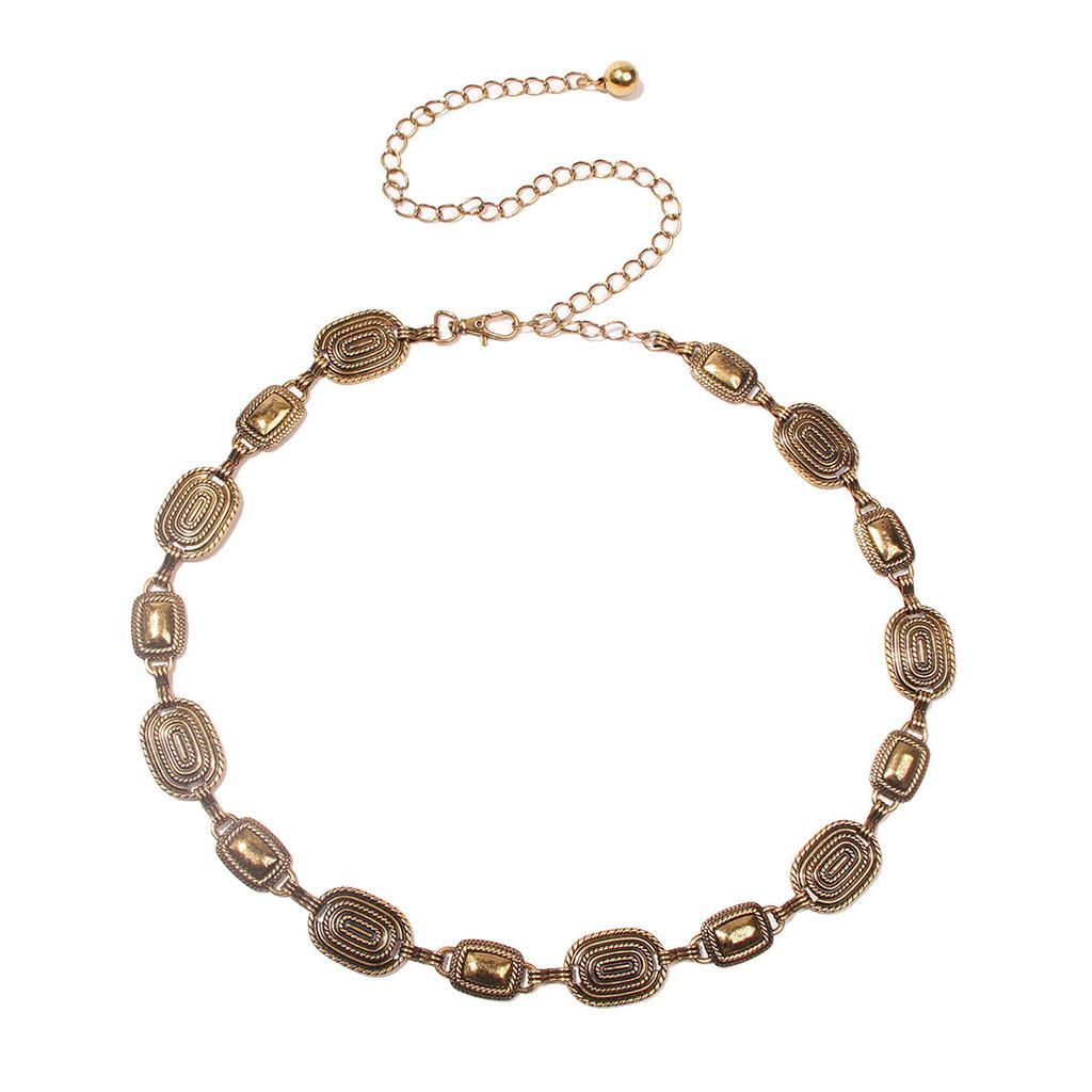 New  Carved Retro Waist Chain for Women's Metallic Elegant Classic