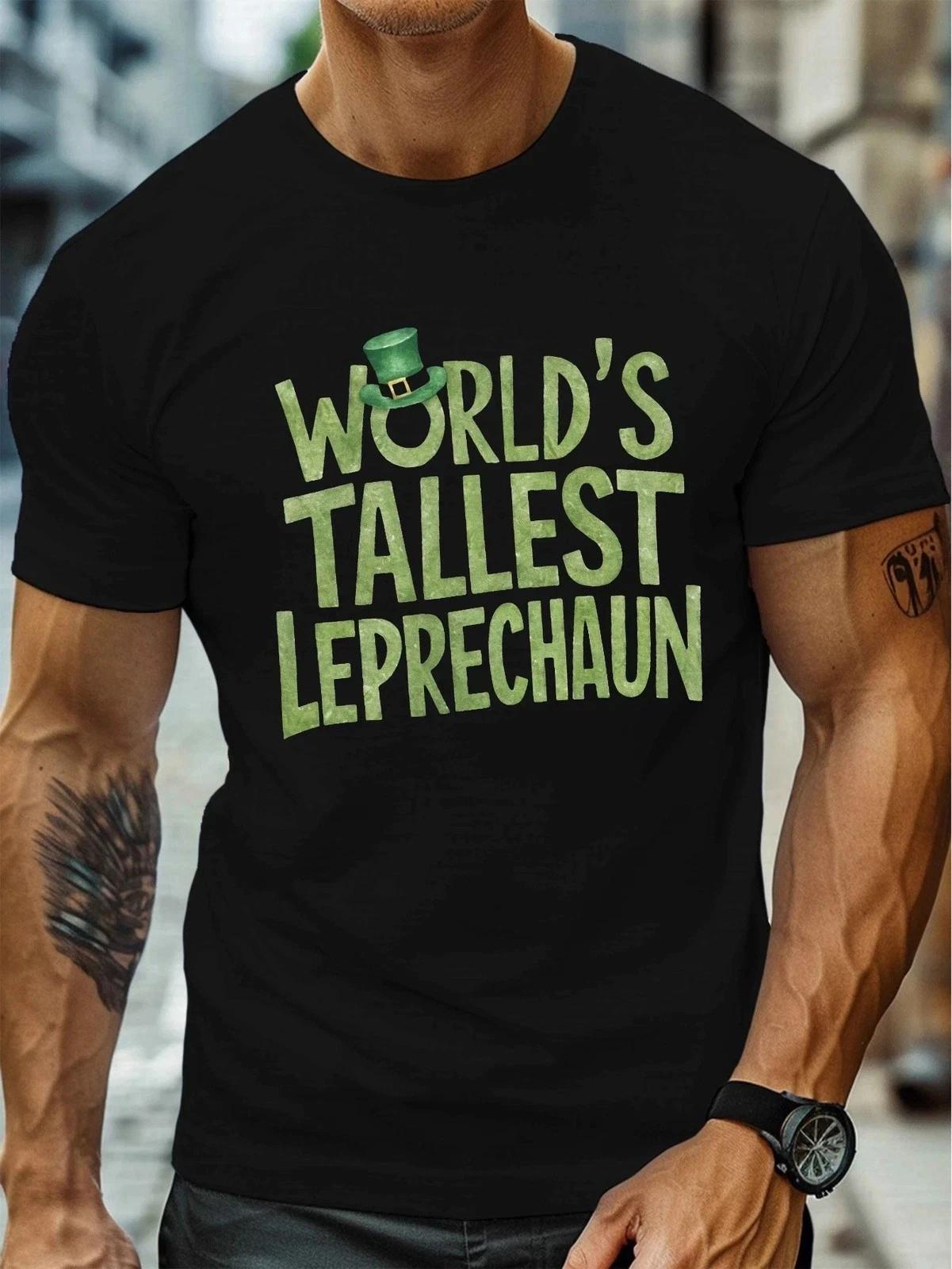 Worlds Tallest Leprechaun Funny St Patricks Day T-Shirt Irish Shamrock Tee S
