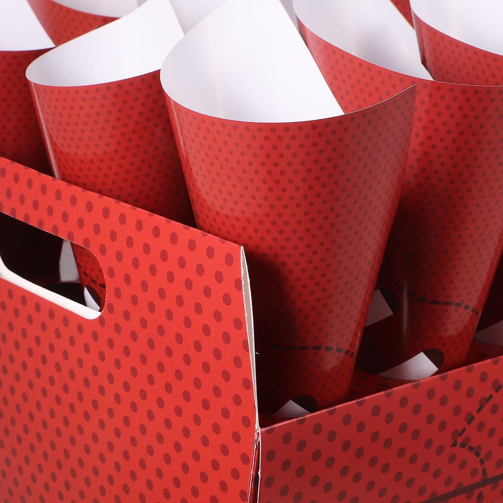 30Pcs Snack Cone Holder Popcorn Paper Cones Thickened Sports Theme Party Food Container Fries Chicken Baking Dessert Cup