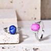 Gb Cab 7x9mm Lab Blue Lindy Star Inele cu safir din argint 925 inel de logodna cadou pentru ea