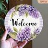 Purple Plaid Metal Wall Sign 20x20cm Rustic Country Decor for Home and Veranda